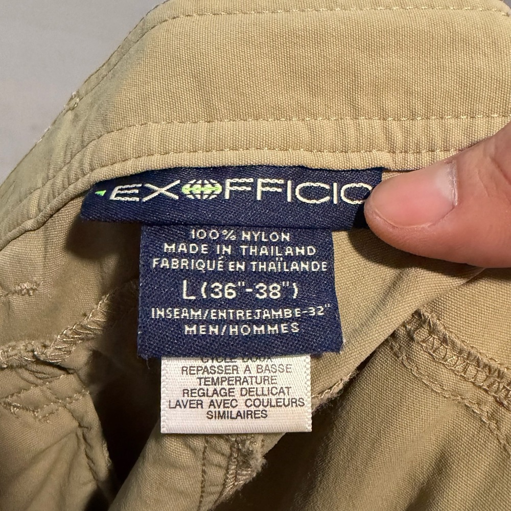 Ex Offico Men Khaki Tan Outdoor Hike Trek Cargo Pant Casual Nylon-L/36-38/-5985 - Picture 3 of 9